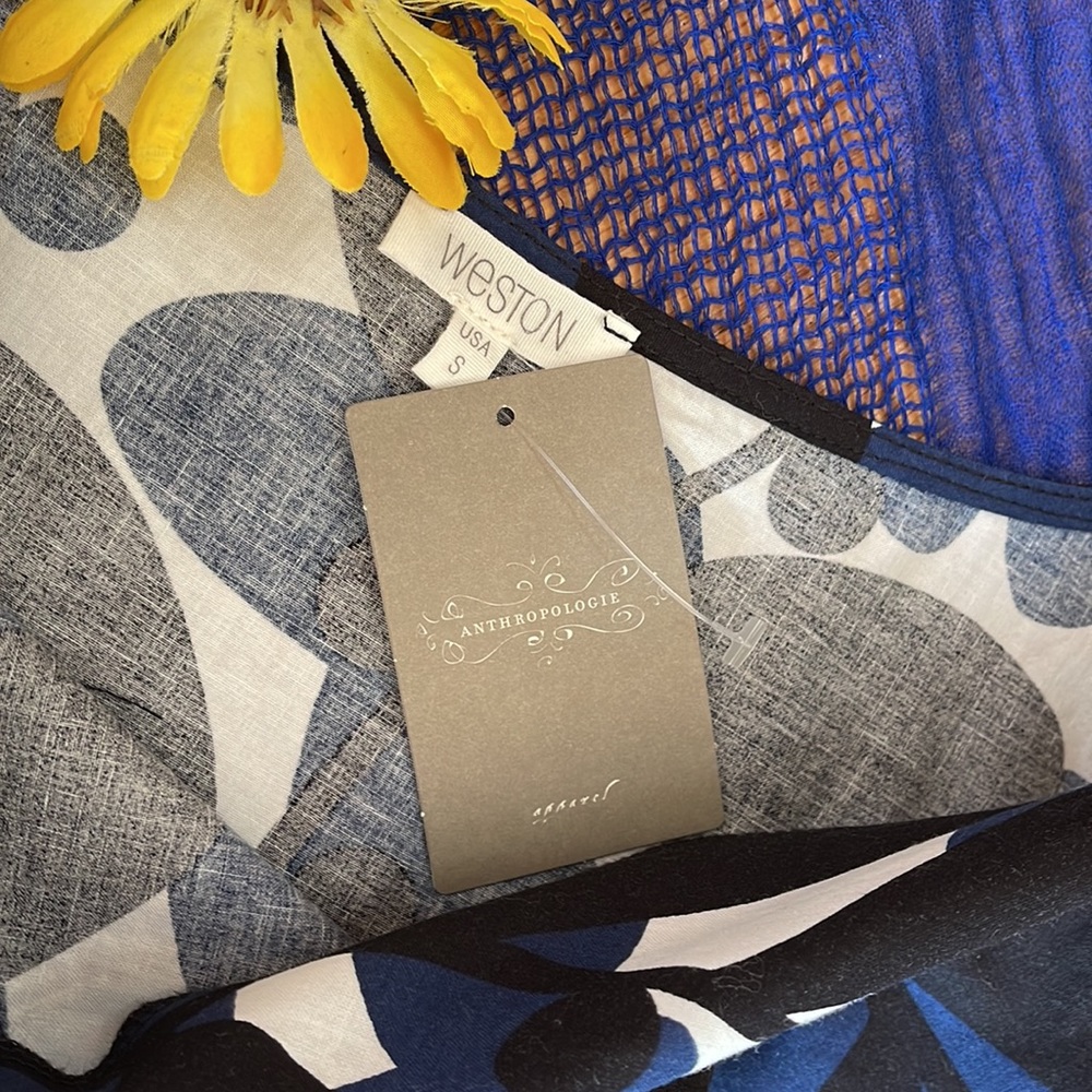 🌺 WESTON 4 ANTHROPOLOGIE; BNWT & RARE Beautiful Nightblue Dress in Misses Sz S! - Picture 9 of 14